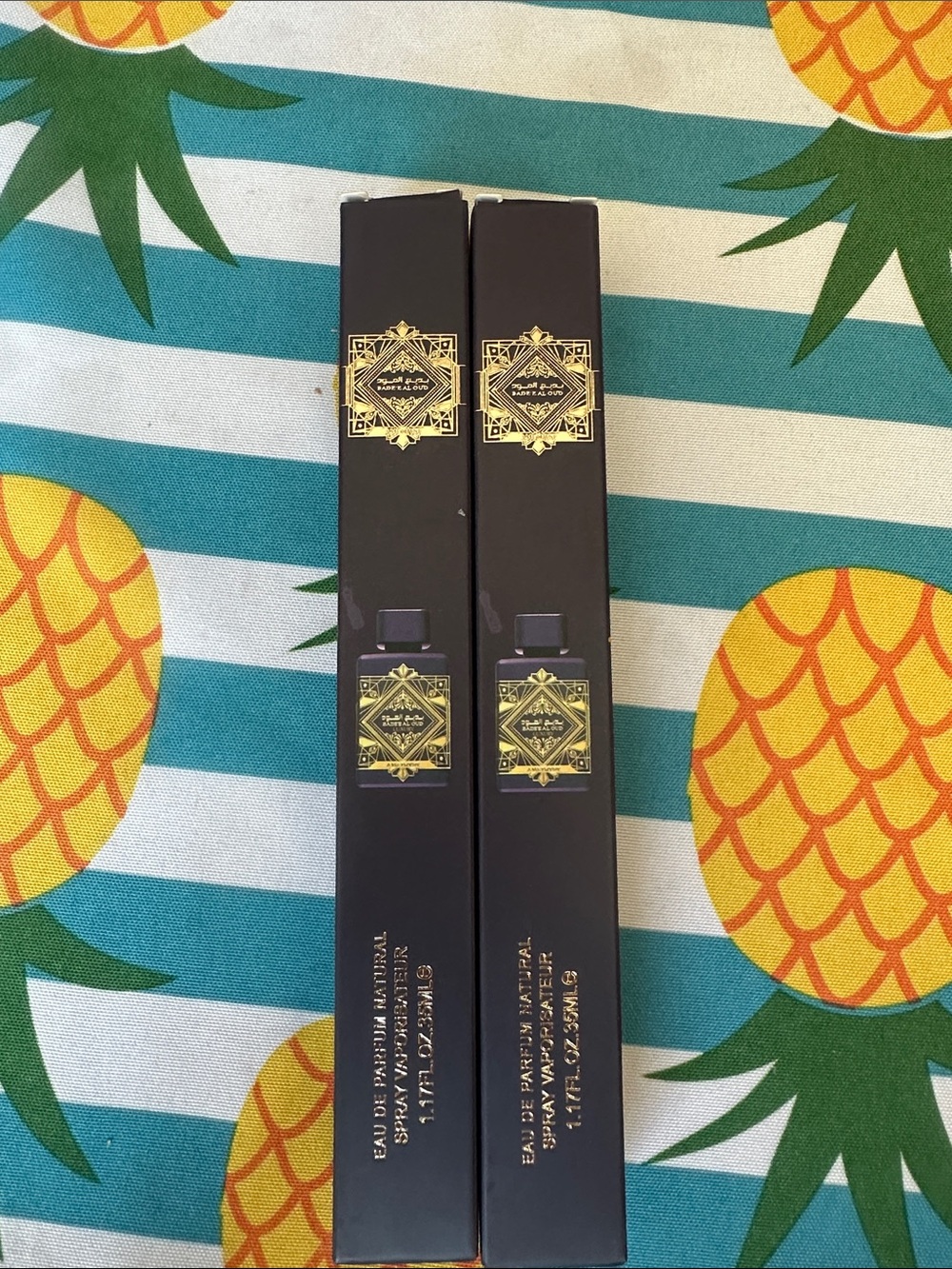 Black Fragrance Box Duo with Gold Label